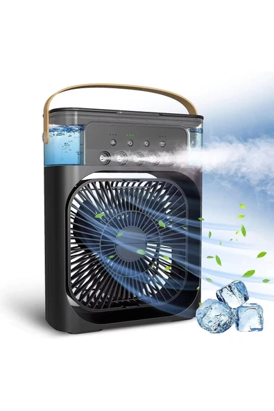 SMAYLİNG Taşınabilir Su Püskürtmeli Masa Üstü Fan 600 ml Hazne 7 Renk LED Işık Zaman Ayarlı Buz Eklenebilir ürün görseli 1