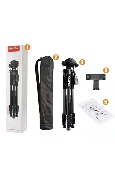 SMAYLİNG Bluetooth Kumandalı 150 Cm Çantalı Telefon Fotoğraf Makinesi Tutucu Tripot ürün görseli 1