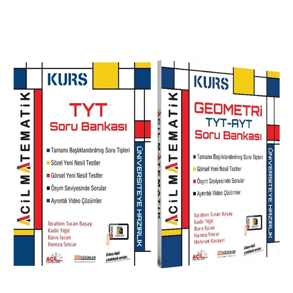 Acil Yayınları TYT Matematik ve Geometri Soru Bankası Seti 2 Kitap ürün görseli 1