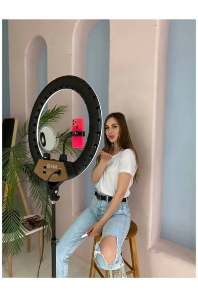 ELROND A+ Kalite Megalux Ring Light Led Işık Halkası 14 Inç Profesyonel Influencer Işığı Ve 210 Cm Monopod ürün görseli 1