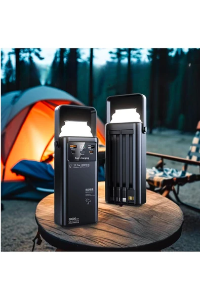SMAYLİNG 30.000 mAh Ultra Güçlü Powerbank Led Aydınlatmalı Taşıma Askı Hızlı Şarj 22,5w 4xusbMicrolıghtngtypc ürün görseli 1