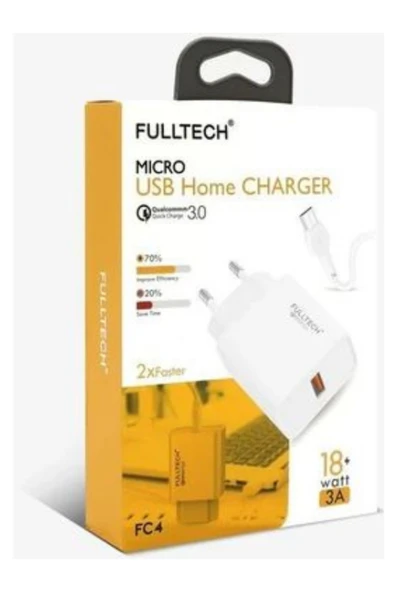 SMAYLİNG 18W Hızlı Şarj Adaptörü ve Mikro Kablo ürün görseli 1