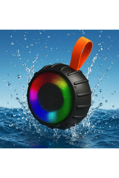 SMAYLİNG Mini Taşınabilir Hoparlör | Bluetooth, RGB Işıklı, Su Geçirmez, Stereo Ses Kalitesi ürün görseli 1