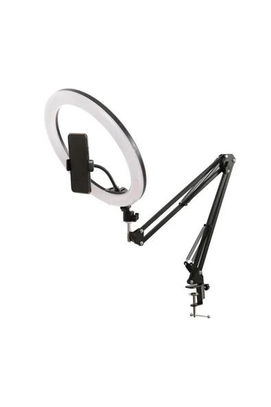 SMAYLİNG Esnek Masaüstü Sıkıştırmalı Tiktoker Ring Light Makeup Led Selfie Yayın Işığı 14 Inç + Stand Lüx ürün görseli 1