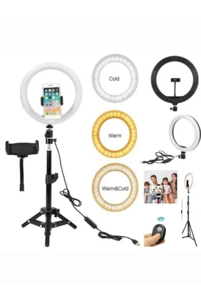 SMAYLİNG "14'' Ring Light Tripod & Bluetooth Kumandalı Işık - YouTube, TikTok, Instagram Çekim Işığı" ürün görseli 1