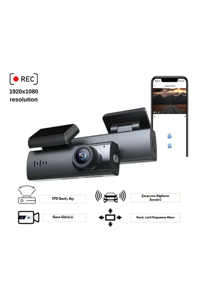 SMAYLİNG 1080P Araç Kamera Wifi+Dvr 3MP Gece Görüş 30Fps Sürüş Güvenliği Sarsıntı Sensörü BLM65 ürün görseli 1