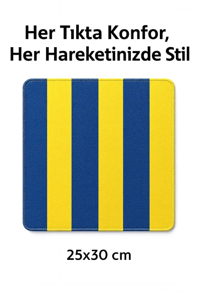 Sarı Lacivert  Çizgili Mouse Pad Kanarya Tutkunlarına Özel Fenerbahçe Temalı ürün görseli 1