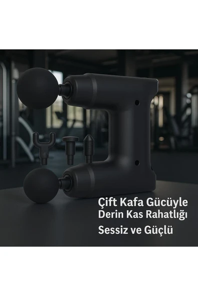 SMAYLİNG Çift Başlıklı Masaj Tabancası Mini Kas Gevşetici Titreşimli Vücut Şekillendirme Cihazı ürün görseli 1