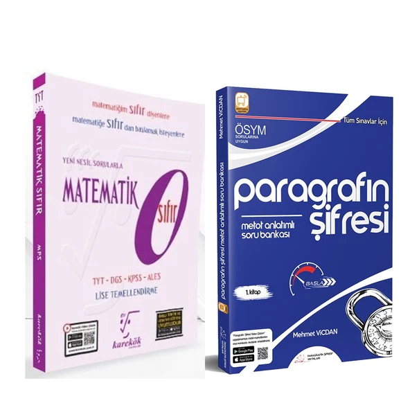 Karekök Matematik 0 ve Paragrafın Şifresi Metot Anlatımlı Soru Bankası 2 Kitap Set ürün görseli 1