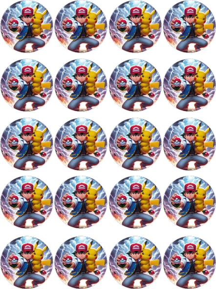 Pokemon Yenilebilir Yuvarlak Kurabiye Resim Baskı ürün görseli 1