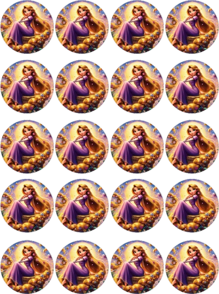 Rapunzel Yenilebilir Yuvarlak Kurabiye Resim Baskı ürün görseli 1