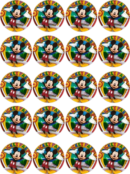 Mickey Mouse Yenilebilir Yuvarlak Kurabiye Resim Baskı ürün görseli 1