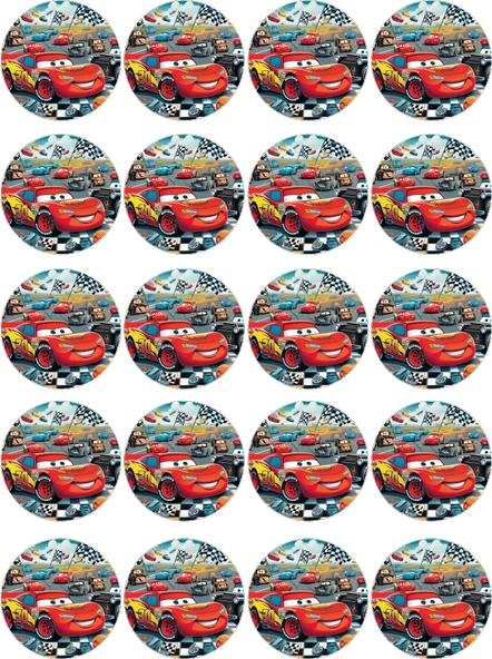 Cars Yenilebilir Yuvarlak Kurabiye Resim Baskı ürün görseli 1