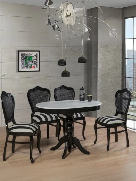 Rika Baba Ayak Oval Açılır Masa 70x110 ürün görseli 1