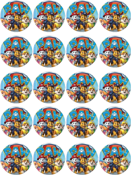 Paw Patrol Yenilebilir Yuvarlak Kurabiye Resim Baskı ürün görseli 1