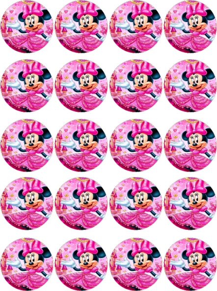 Minnie Mouse Yenilebilir Yuvarlak Kurabiye Resim Baskı ürün görseli 1