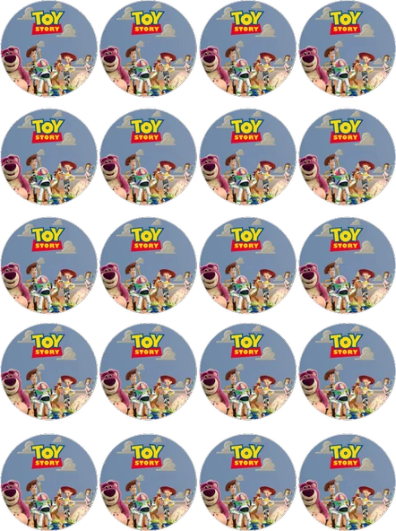 Toy Story Yenilebilir Yuvarlak Kurabiye Resim Baskı ürün görseli 1