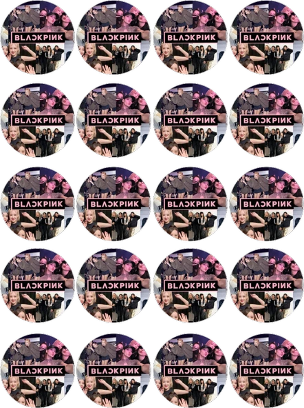 Black Pink Yenilebilir Yuvarlak Kurabiye Resim Baskı ürün görseli 1