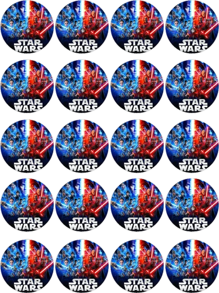 Starwars Yenilebilir Yuvarlak Kurabiye Resim Baskı ürün görseli 1