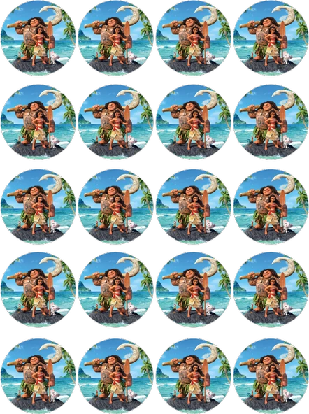 Moana Yenilebilir Yuvarlak Kurabiye Resim Baskı ürün görseli 1
