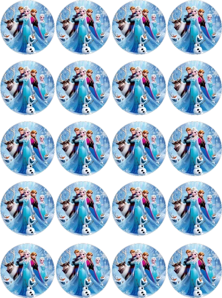 Frozen Yenilebilir Yuvarlak Kurabiye Resim Baskı ürün görseli 1