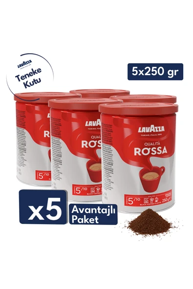 Qualita Rossa Öğütülmüş Filtre Kahve Teneke Kutu 250 gr | 5'li Avantajlı Paket ürün görseli 1