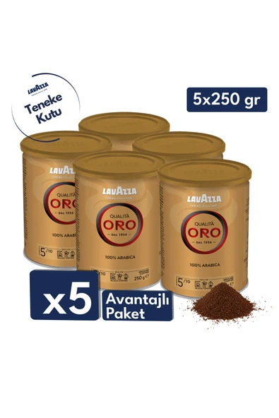 Qualita Oro %100 Arabica Öğütülmüş Filtre Kahve Teneke Kutu | 5'li Avantajlı Paket ürün görseli 1