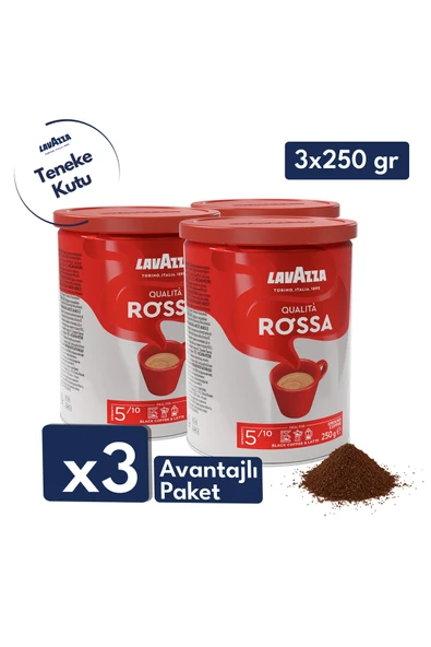 Qualita Rossa Öğütülmüş Filtre Kahvhe Teneke Kutu 250 gr | 3'lü Avantajlı Paket ürün görseli 1