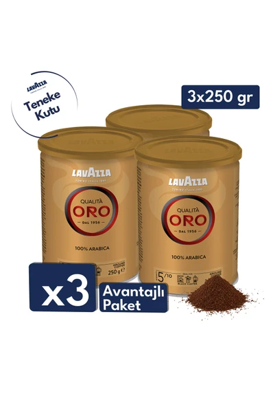Qualita Oro 100% Arabica Filtre Kahve Teneke Kutu | 3'lü Avantajlı Paket ürün görseli 1