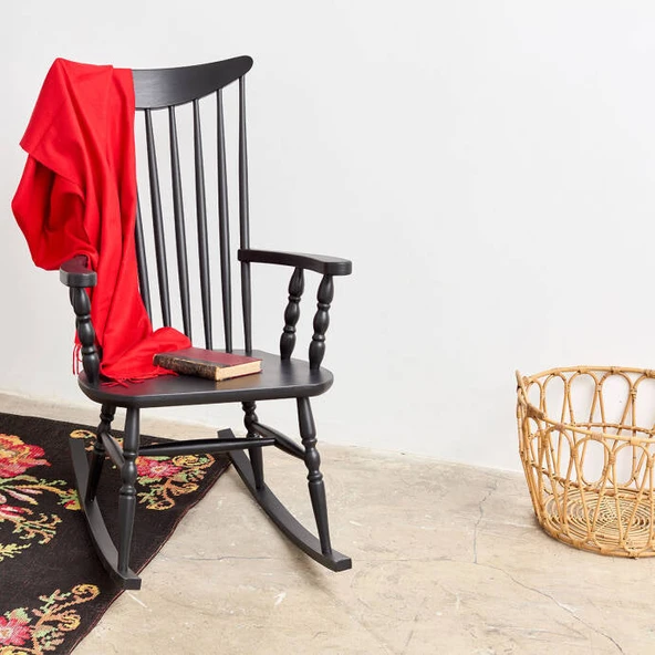 Willlow Rocker Ahşap Sallanır Sandalye - Resim 8