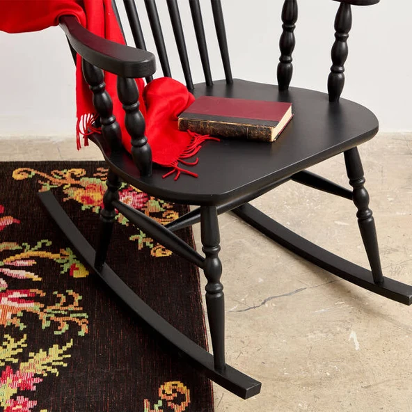 Willlow Rocker Ahşap Sallanır Sandalye - Resim 7