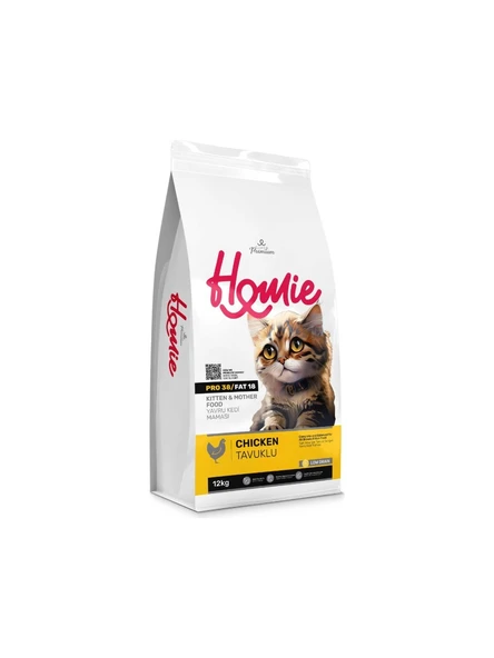 Homie Super Premium Düşük Tahıllı Anne & Yavru Somon Etli Açık Yavru Kedi Maması 1 Kg ürün görseli 1