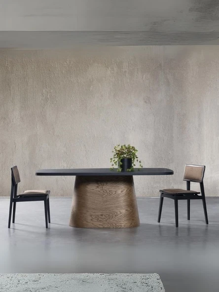 Barocco İtalyan Still Oval Ahşap Yemek Masası 100x200 ürün görseli 1