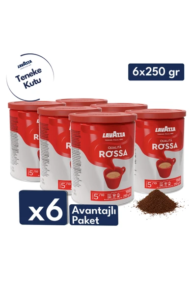 Qualita Rossa Öğütülmüş Filtre Kahve Teneke Kutu 250gr | 6'lı Avantajlı Paket ürün görseli 1
