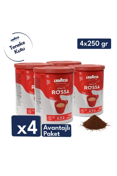 Qualita Rossa Öğütülmüş Filtre Kahve Teneke Kutu | 4'lü Avantajlı Paket ürün görseli 1