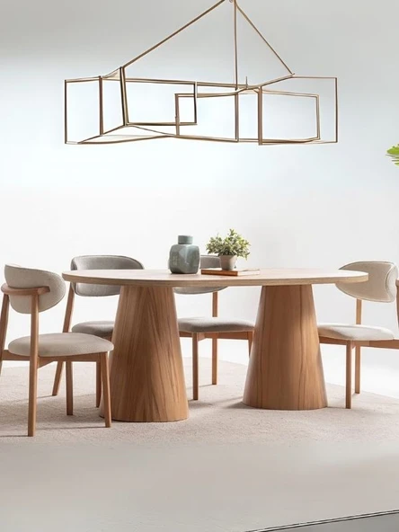 Nivara Bohem Ahşap Yemek Masası 90x170 ürün görseli 1