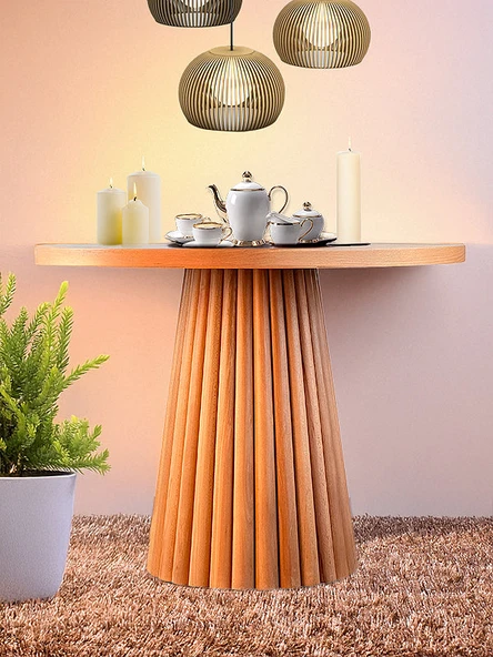 Acantus Natural Ahşap Yemek Masası 110x110 ürün görseli 1