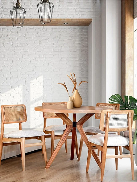 Haven Pergel Natural Ahşap Yemek Masası 90x90 ürün görseli 1