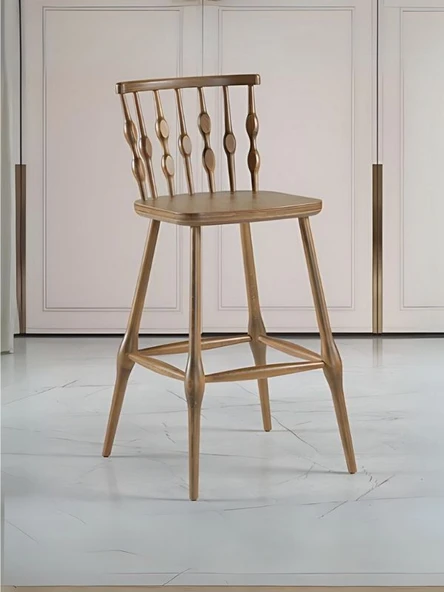 Natura Retro Ahşap Bar Sandalyesi - Resim 8