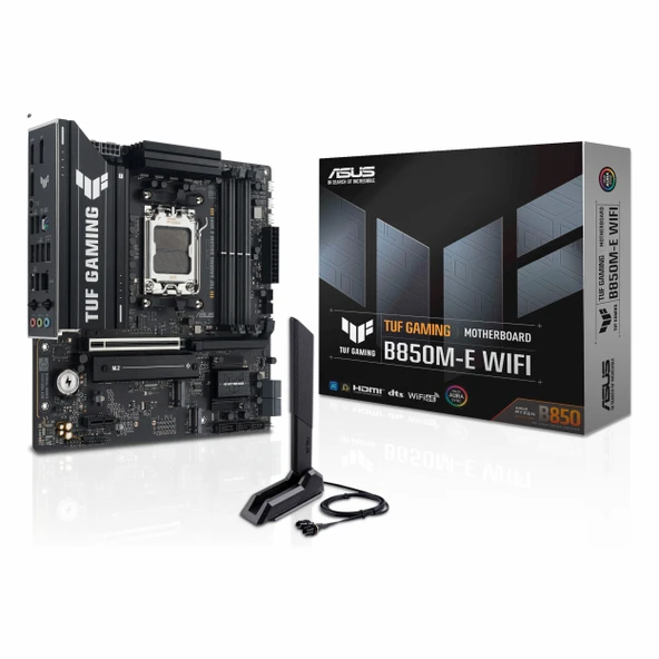 Asus TUF Gaming B850M-E WiFi DDR5 (8000MHz)OC M.2 HDMI/DP/USB-C PCIe 5.0 AM5 mATX Anakart ürün görseli 1
