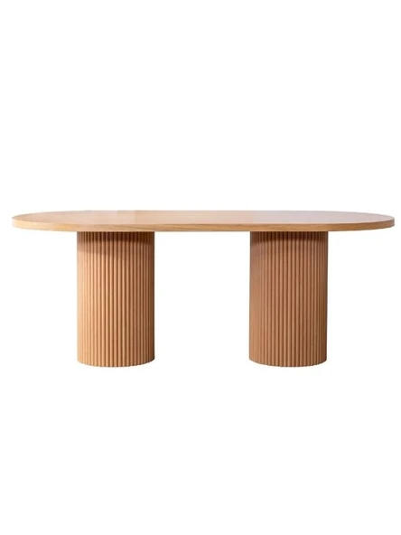 Soleil İskandinav Oval Natural Ahşap Bohem Masa 80x170 ürün görseli 1