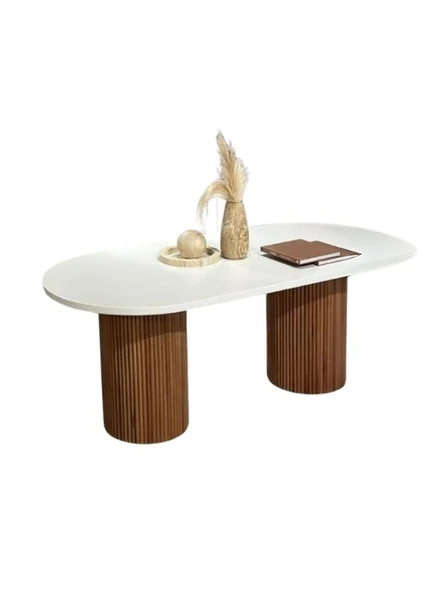 Echo İskandinav Oval Ahşap Bohem Masa 90x160 - Resim 7