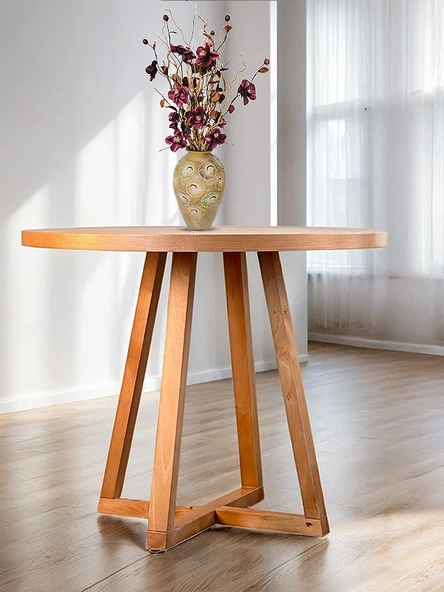 Piramid Natural Ahşap Yemek Masası 90x90 ürün görseli 1