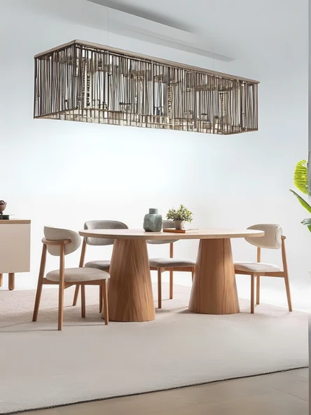 Nivara Bohem Ahşap Yemek Masası 90x180 ürün görseli 1