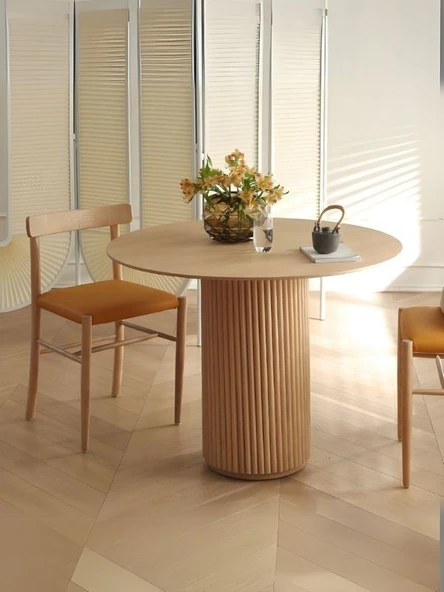 Breeze Yuvarlak Ahşap Bohem Masa 100x100 ürün görseli 1