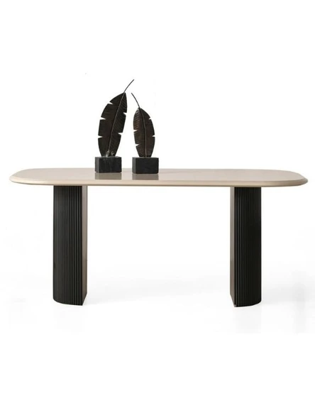 Zeno Oval Ahşap Bohem Yemek Masası 90x180 ürün görseli 1