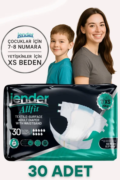 Jender All Fit XS Bel Bantlı Bez - Bebek ve Yetişkinlere Özel Beden 30'lu ürün görseli 1