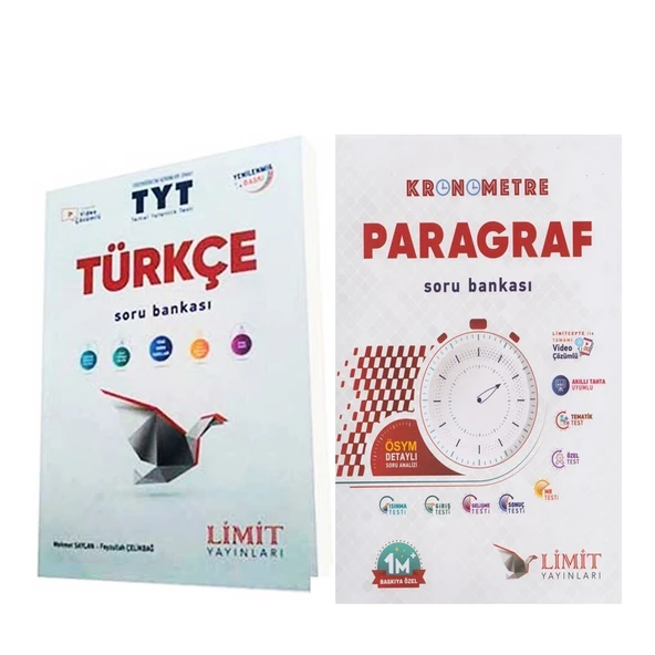 Limit TYT Türkçe ve Kronometre Paragraf Soru Bankası Seti 2 Kitap ürün görseli 1