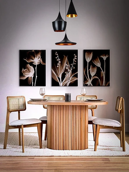 Niyegara İskandinav Natural Ahşap Masa Sandalye Takımı 90x130 ürün görseli 1