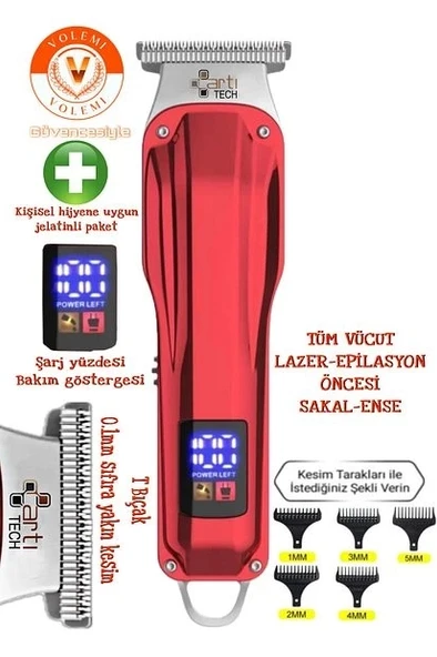 ArtıTech Tıraş Makinesi Şarjlı LCD Ekran Professıonal Ar-0087A (Saç Sakal Düzeltici) ürün görseli 1
